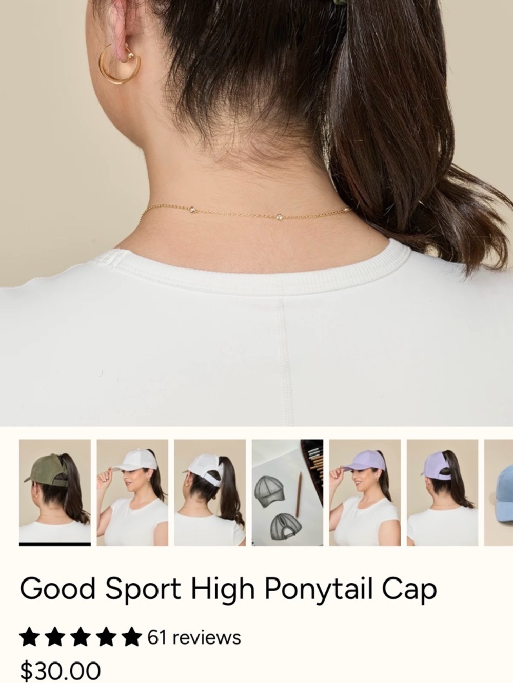 POPFLEX Olive High Ponytail Sport Cap